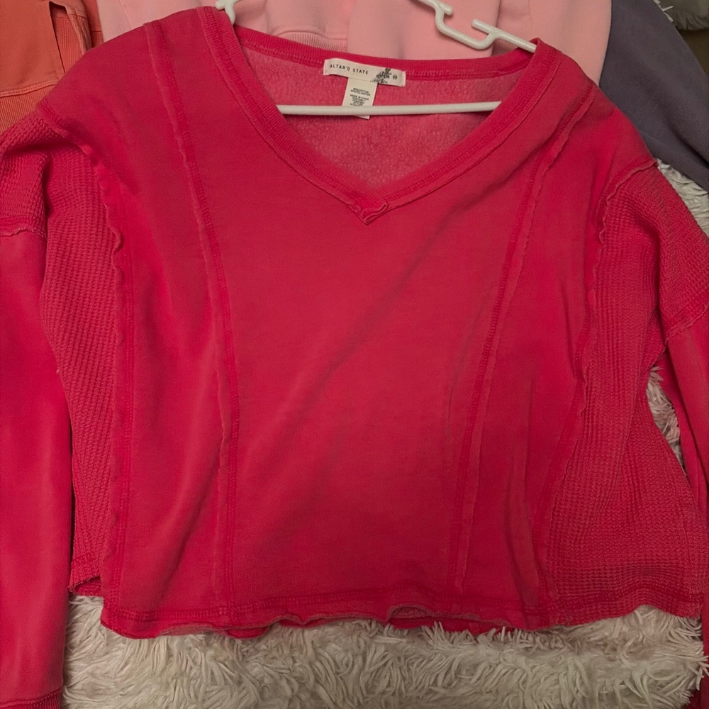 Altard State Hot Pink V-Neck Top